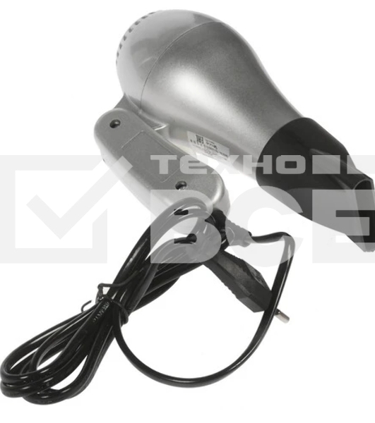 Фен Добрыня DO-2007 серебристый/черный, 1200 Вт, компактный