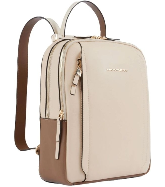 Рюкзак женский Piquadro Circle CA5566W92/BECU бежевый/кофейный кожа