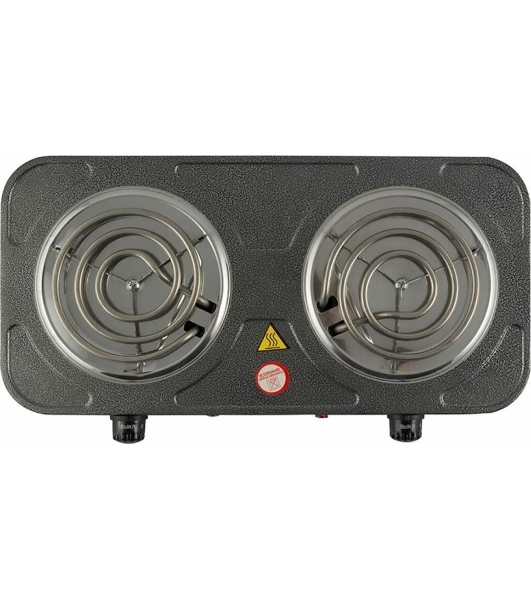 Плита настольная электрическая Homestar HS-1105 серый, 2 кВт, ТЭН, конфорки - 2, эмаль, поворотные переключатели
