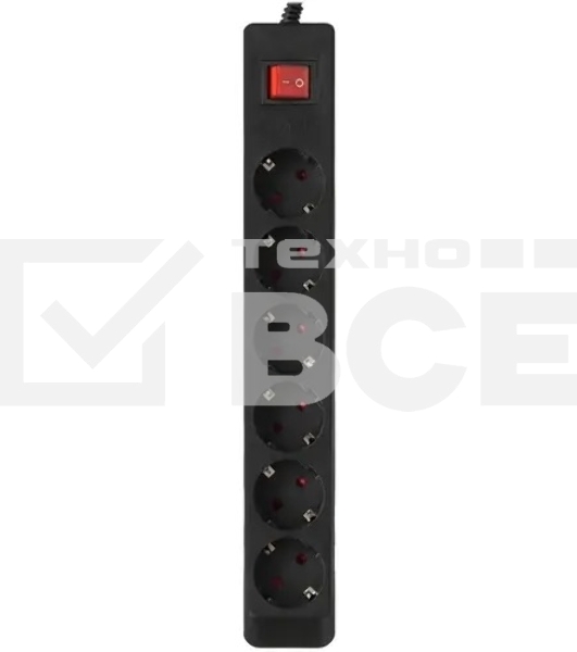 Сетевой фильтр Sven Optima 5,0 м (6 розеток с защитными шторками) черный, цветная коробка