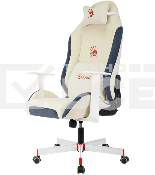 Кресло игровое A4Tech Bloody GC-830 белый, с подголов. крестов. пластик белый, пластик черный/белый