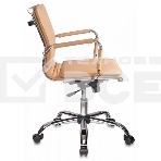 Кресло руководителя Бюрократ CH-993-Low/Camel светло-коричневый, низкая спинка, искусственная кожа, крестовина хромированная, фото11