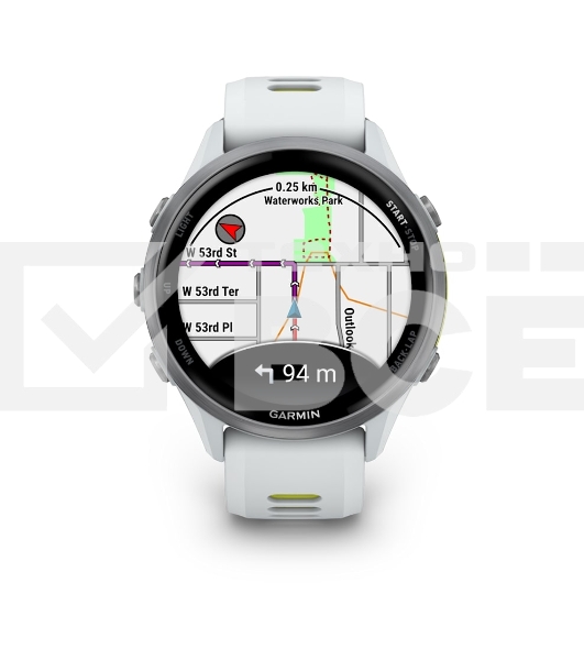 Смарт-часы Garmin Forerunner 970 белый, титановый безель, бело-желтый ремешок 47мм