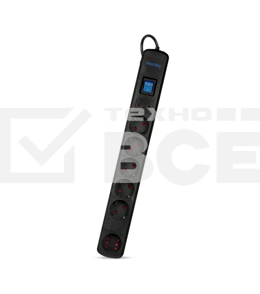 Сетевой фильтр Smartbuy (SBSP-30K-Pro) - 6 роз х3,0 м - черный