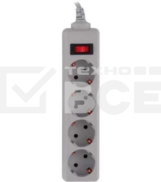 Сетевой фильтр Buro 400SL-3-G 3 м, 4 розетки, серый (пакет ПЭ)