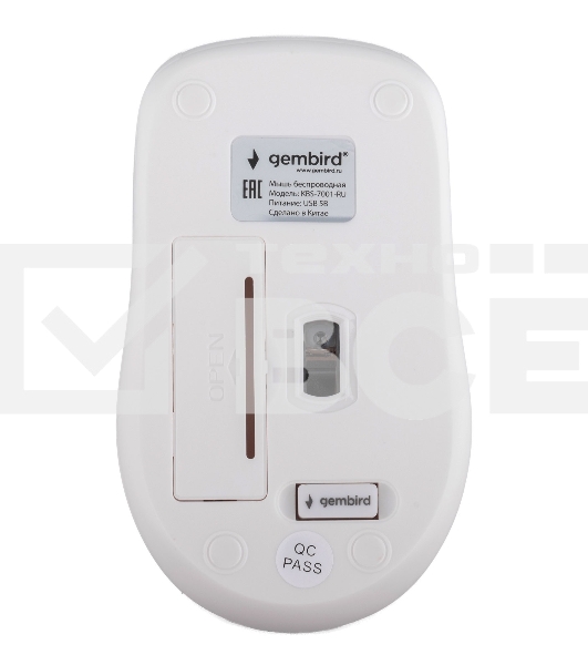 Комплект клавиатура+мышь Gembird KBS-7001-RU беспроводной, USB, 1600 DPI, белый
