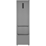 Холодильник Zugel ZRFD200X нержавеющая сталь трехкамерный 197/85л морозилка снизу, No Frost, фото 1