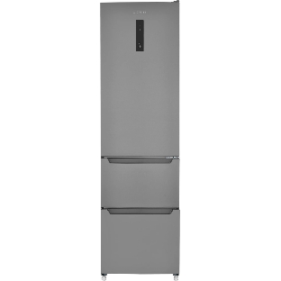 Холодильник Zugel ZRFD200X нержавеющая сталь трехкамерный 197/85л морозилка снизу, No Frost