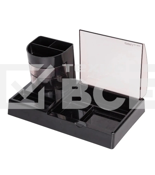 Настольный набор Deli E38254 (16 предметов) пластик, черный