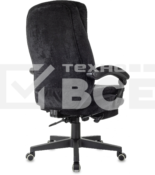 Кресло руководителя Бюрократ T-9950MSG-F Fabric черный Light-20, крестов. пластик, подст. для ног