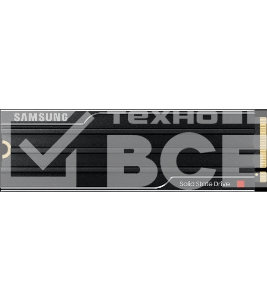 Твердотельный диск 1TB Samsung 9100 PRO, M.2, PCI-E 5.0 x4, TLC 3D NAND [R/W - 14800/13400 MB/s] с радиатором