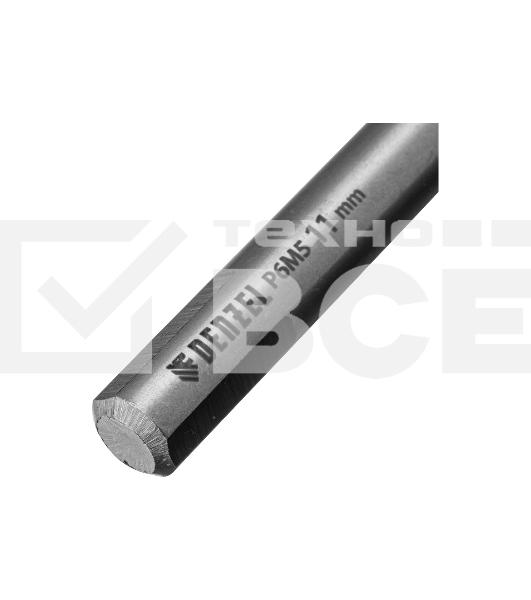 Сверло спиральное по металлу Denzel 11 х 195 мм, Р6М5, Golden Tip, удлиненное