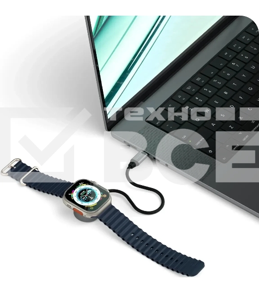 Кабель зарядный Satechi USB-C Magnetic Fast-Charging Cable для Apple Watch, серый космос