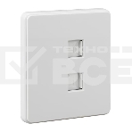 Розетка Kranz ROUND компьютерная двойная RJ45+RJ45 кат6 с/у перламутр, фото3