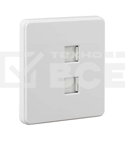 Розетка Kranz ROUND компьютерная двойная RJ45+RJ45 кат6 с/у перламутр