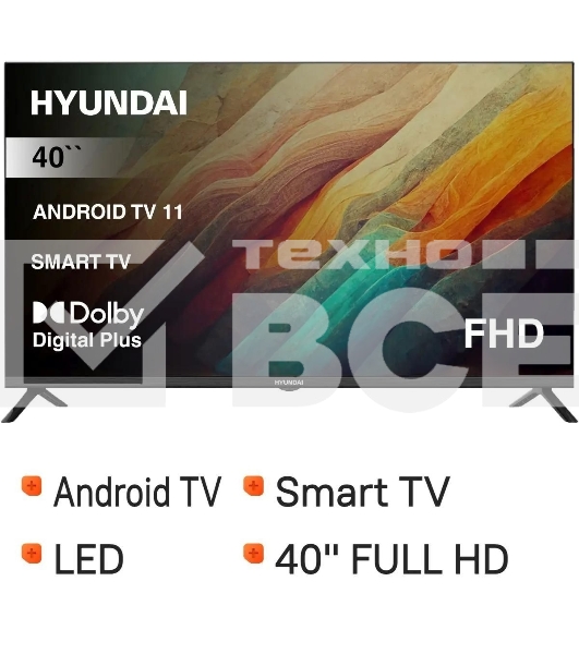 Телевизор Hyundai 40' H-LED40BS5002 черный LED FHD 60Hz Smart TV