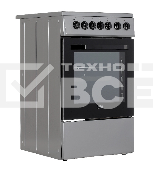 Плита электрическая Beko FFSE57114GS серебристый, конфорок 4 шт, духовка 55 л, 50 см x 85 см x 60 см