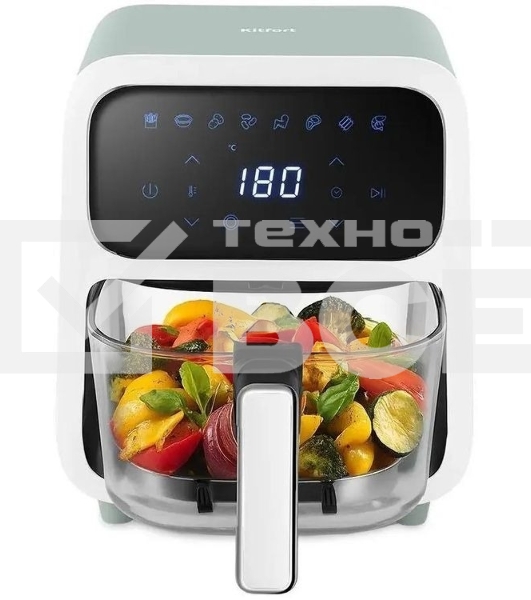 Аэрогриль Kitfort КТ-8147 светло-зеленый, 1800 Вт, 4 л, сенсор, 8 программ