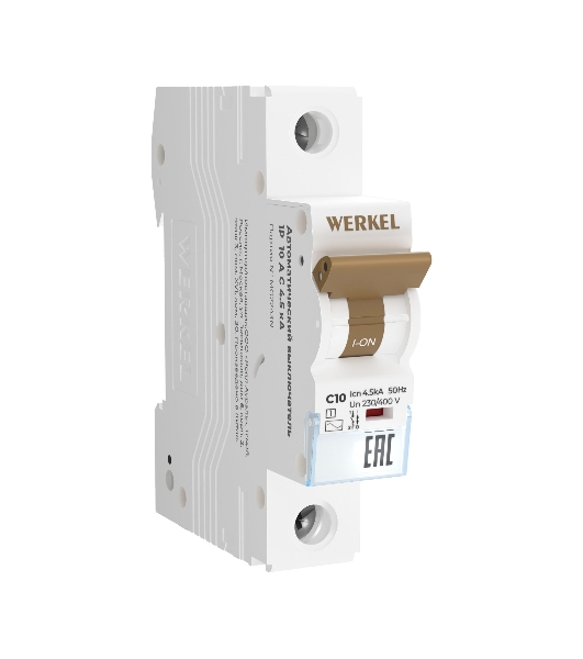 Автоматический выключатель Werkel 1P 10 A  C  4,5 kА W901P104