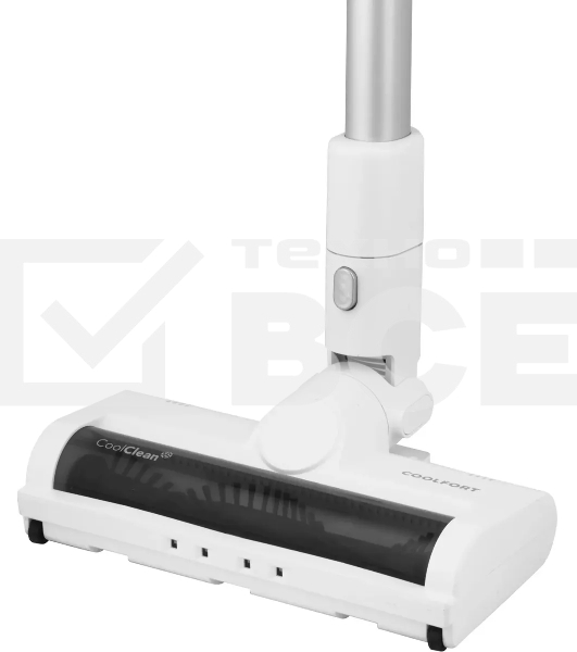 Пылесос вертикальный Coolfort CF-3003 белый, питание от аккумулятора, 260 Вт, уборка сухая, пылесборник 0.5 л, работа от АКБ max 40 мин.