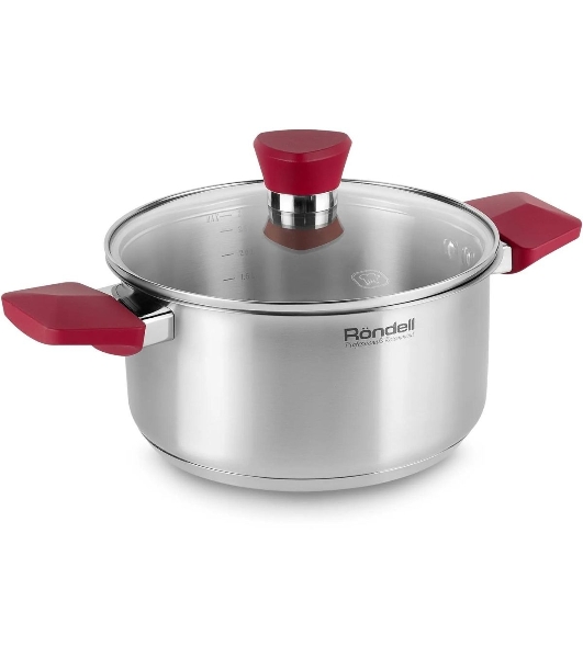 Кастрюля Rondell Strike RDS-813, 2л, 18см, с крышкой, сталь
