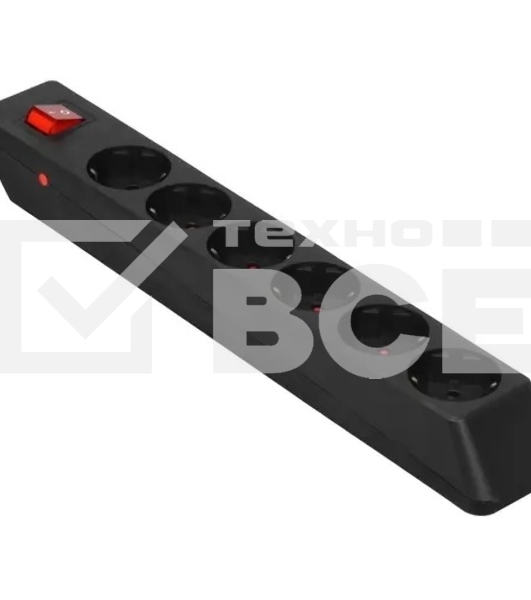 Сетевой фильтр Sven Optima 5,0 м (6 розеток с защитными шторками) черный, цветная коробка