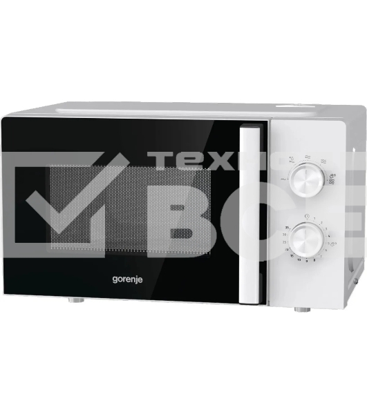 Микроволновая печь Gorenje MO20E1WH белый, 20 л, 800 Вт, переключатели - поворотный механизм