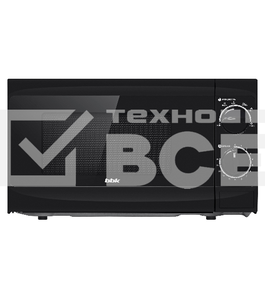 Микроволновая печь BBK 20MWS-706M/B черный, 20 л, 700 Вт, поворотный механизм