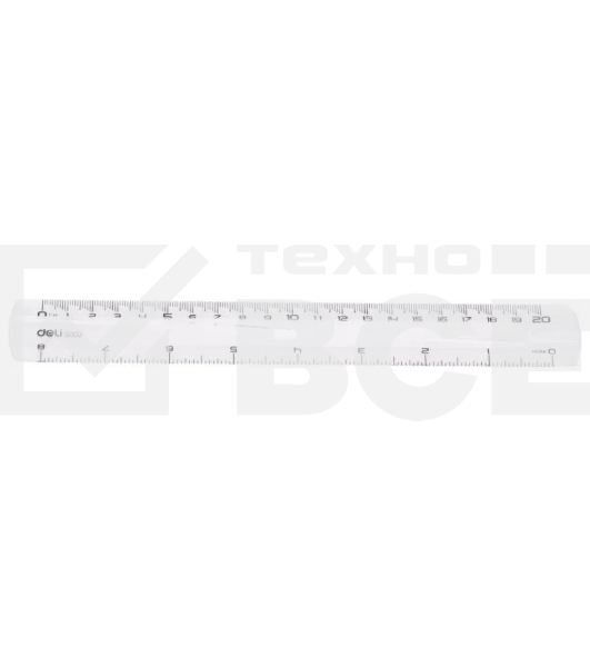 Линейка Deli Pioneer EG00212 пластик дл.20см прозрачный градуировка УФ чернила европодвес