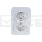 Розетка 2-м CLASSICO защ. шторки с заземл. 2128x бел. ASD / IN HOME 4690612000985, фото 1