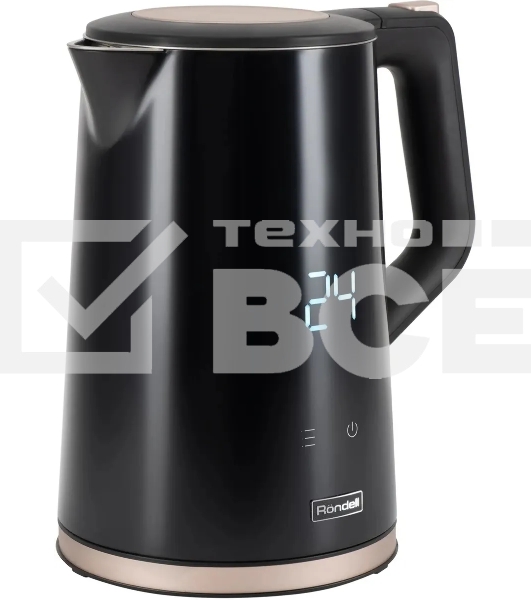 Чайник электрический Rondell RDE-1007 (MC) 1,7 л, 2200 Вт, чёрный
