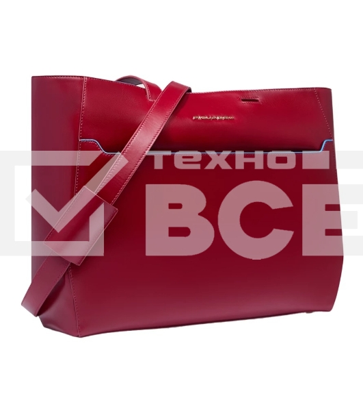 Деловая сумка женская с отделением для ноутбука Piquadro Blue Square BD6680B2/R натур.кожа красный