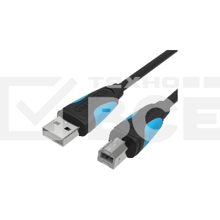 Кабель Vention USB 2.0 AM/BM - 3м. черный VAS-A16-B300