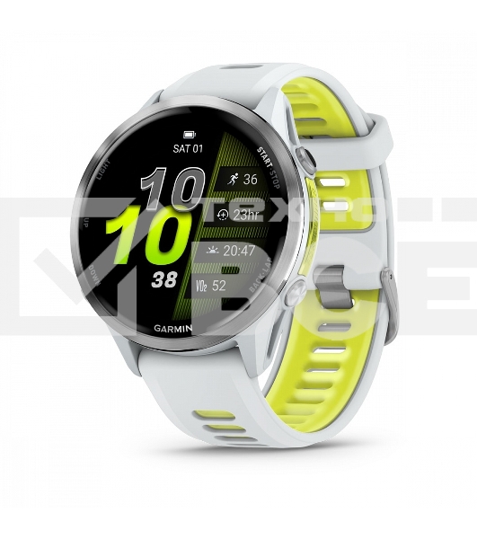 Смарт-часы Garmin Forerunner 970 белый, титановый безель, бело-желтый ремешок 47мм