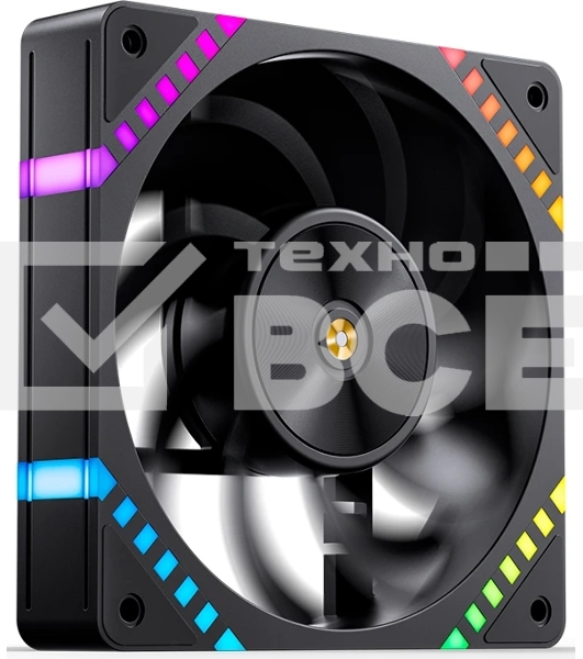 Вентилятор для корпуса JONSBO HF2-120BR Reverse (120x120x25мм, 4-pin PWM, ARGb, 63.3CFM, 29.5dBA, 2200RPM, черный)