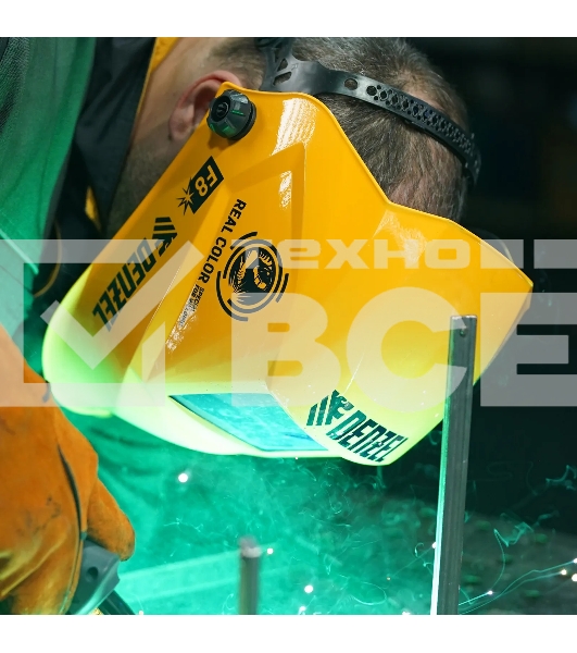 Щиток защитный лицевой (маска сварщика) Denzel F8, см. окно 100х50, Real Color, DIN 4-8/9-13