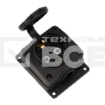 Розетка (колодка) Rexant влагозащищенная с крышкой 1 гнездо COMPACT, с/3, 16А, IP54, каучук, черный, фото 1