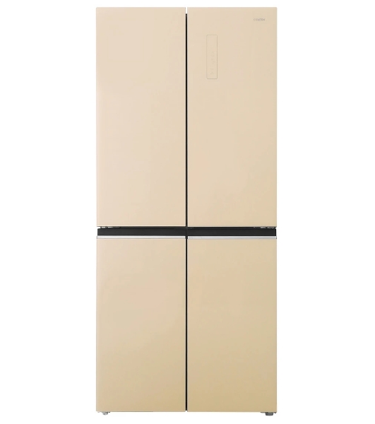 Холодильник Centek CT-1744 бежевый трехкамерный 267/148л морозилка снизу, No Frost, Side by Side