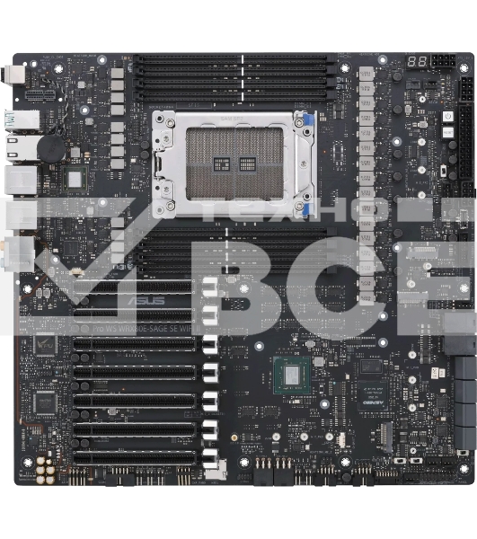 Материнская плата ASUS Pro WS WRX80E-SAGE SE WIFI II, sWRX8, AMD WRX80, 8xDDR4, 8xSATA, 3xM.2, 7xPCI-E 4.0 x16, 2xRJ-45 10Gb, 8xUSB 3.2 Gen 2, 1xUSB 3.2 Gen 2, 1xUSB 3.2 Gen 2x2, 5x3.5 мм, 7.1, E-ATX