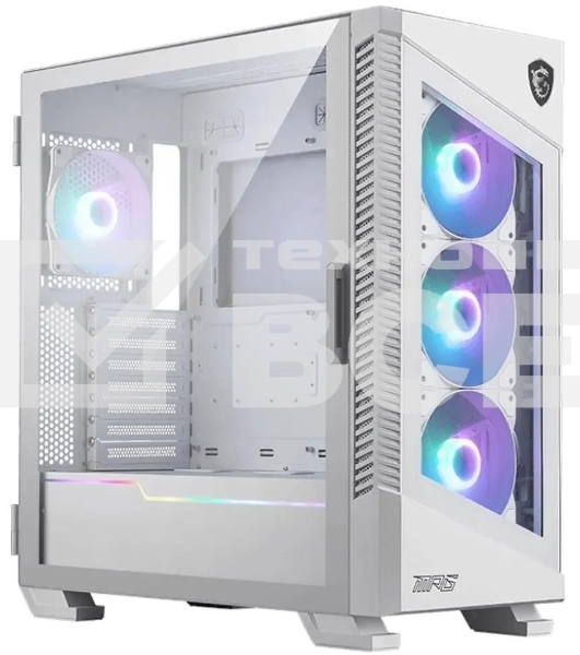 Компьютерный корпус MSI MPG VELOX 100R WHITE, Global, 2xUSB 3.0, 1xType C, 4x120mm ARGB Fan, ARGB