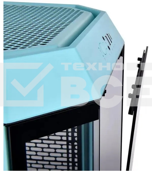 Компьютерный корпус Thermaltake The Tower 300 Turquoise голубой без БП miniITX 7x120mm 5x140mm 2xUSB3.0 audio bott PSU