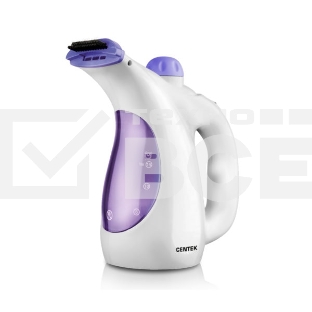 Отпариватель ручной Centek CT-2380 (бел/фиолет) 800Вт, 330мл, 15г/мин, регулятор мощ, насадка-щетка