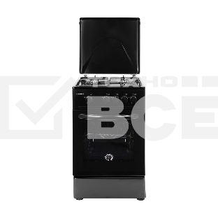 Плита газовая Kraft KF-FSK5301GBL черный, конфорок 4 газовых, духовка 58 л, 50 см x 85.5 см x 55.6 см