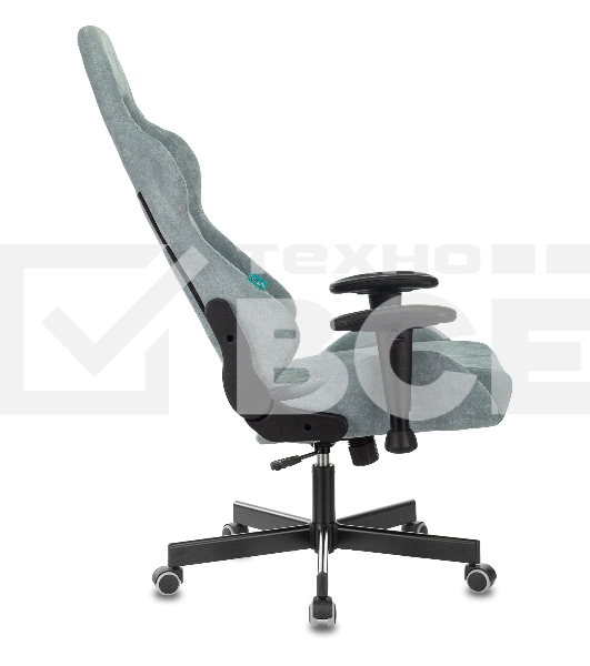 Кресло игровое Бюрократ VIKING KNIGHT LT28 FABRIC серо-голубой крестовина металл/пластик