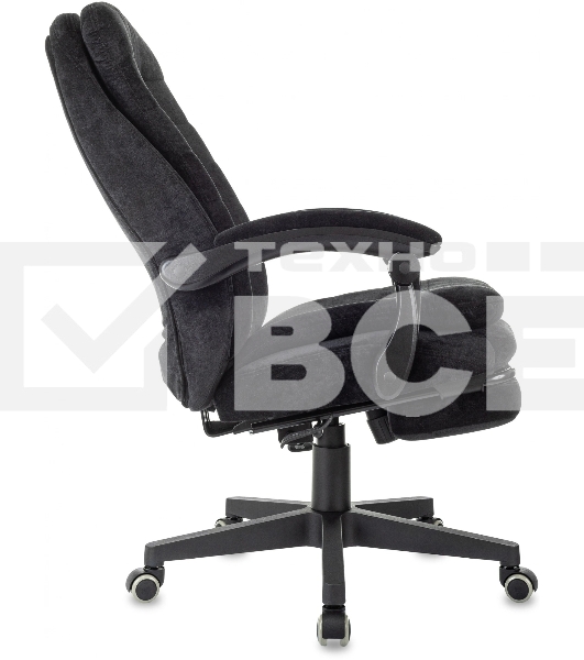 Кресло руководителя Бюрократ T-9950MSG-F Fabric черный Light-20, крестов. пластик, подст. для ног