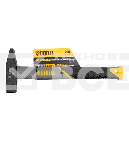 Молоток слесарный Denzel 400 г, кованый, фибергласовая рукоятка c TPR покрытием