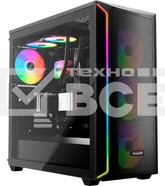 Вентилятор для корпуса be quiet! LIGHT WINGS LX 120мм PWM high-speed (120x120x25мм, 4-pin PWM, ARGb, 61.8CFM, 30.9dBA, 2100RPM, черный)