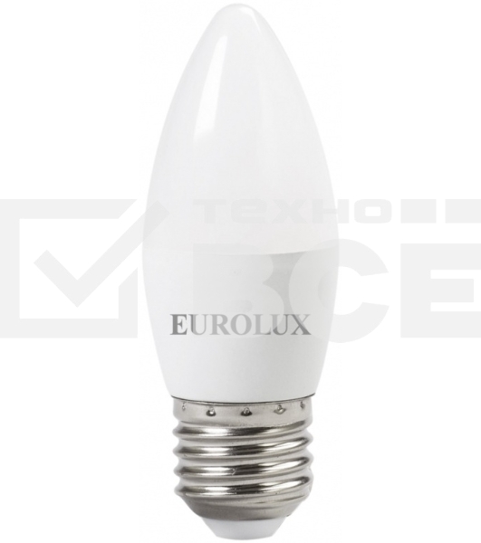 Лампа светодиодная EUROLUX LL-E-C37-6W-230-4K-E27 свеча