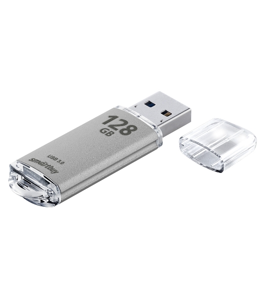 Флешка USB Smartbuy V-Cut Silver (SB128 GbVC-S3), 128Gb, USB 3.0, R/W 75/30, серебристый