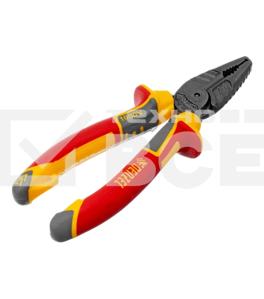 Плоскогубцы комбинированные Denzel диэлектрические трехкомпонентные рукоятки до 1000 В, 165 мм